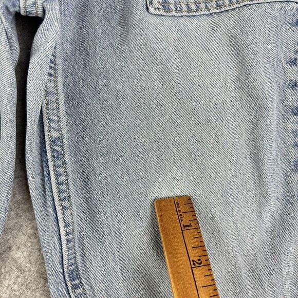 Abercrombie Fitch Bareback Jeans Womens 25 Front Yoke Light Wash Raw Uneven Hem* - Picture 6 of 16